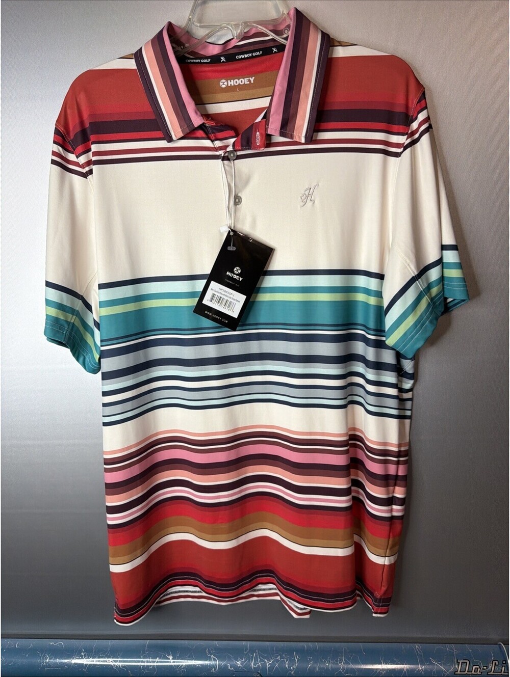 Hooey Men's Weekender Gardenia Cowboy Golf Polo Size L